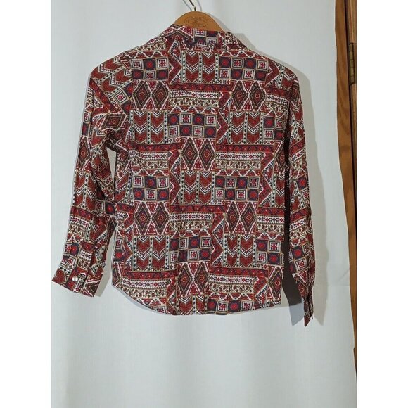 Girls XL Wrangler Long sleeve Shirt Western Cowgirl Rodeo Pearl Snap - Picture 5 of 7